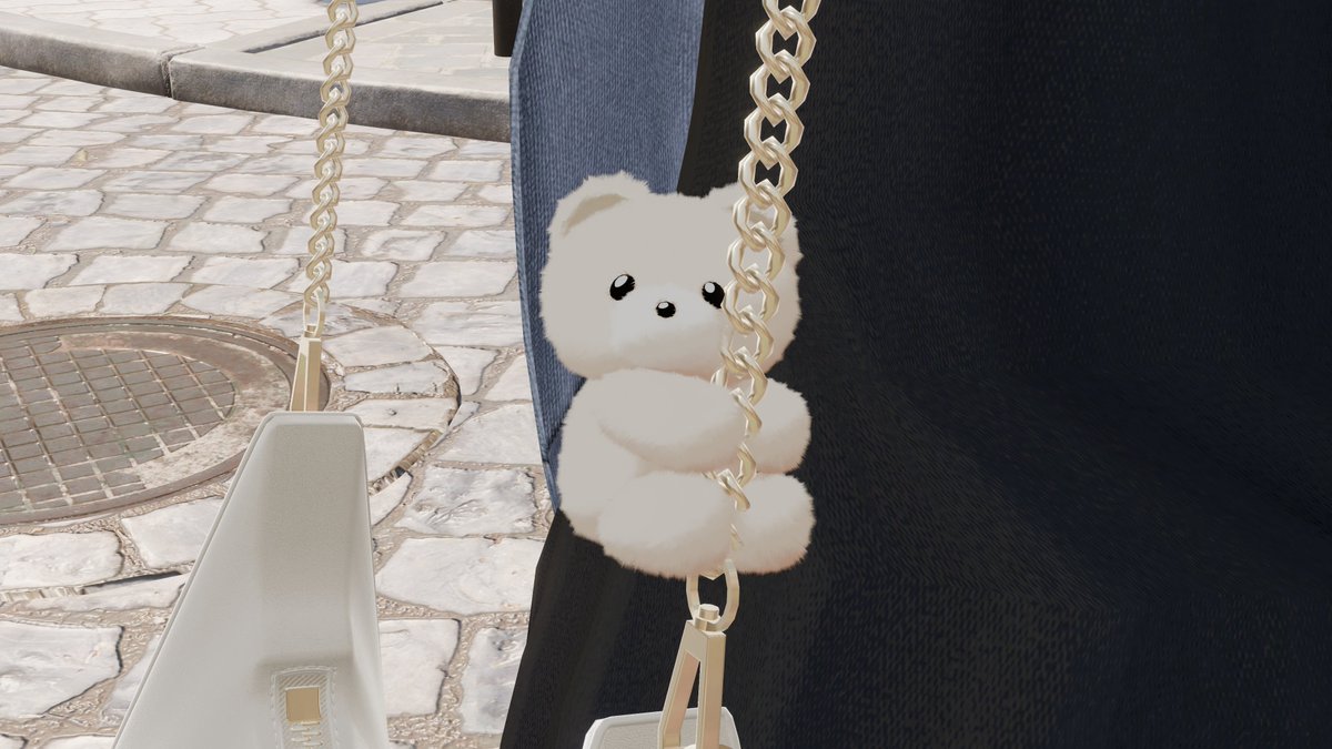 uni_laoshi's tweet photo. 「Classic Shoulder Bag」、いよいよ明日発売！

🐻くまの可愛さを見よ🐻

#Lilcot_vrc 
#真冬3D https://t.co/niwT9aqV47