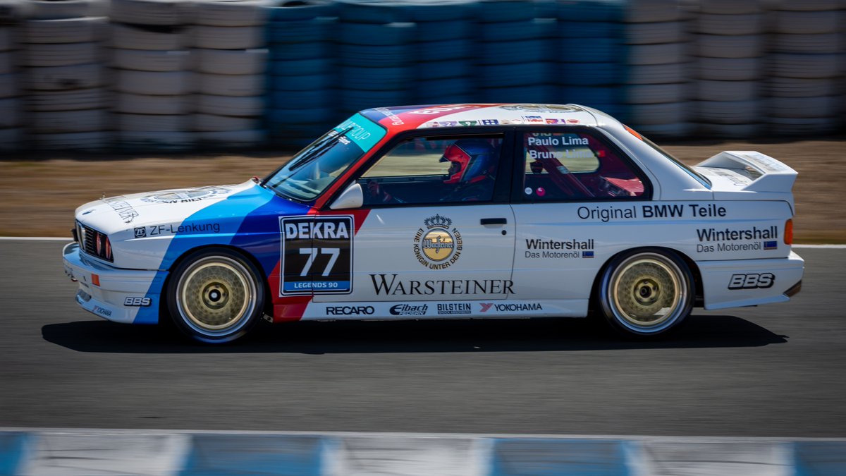 LyleJedelegofe's tweet photo. A timeless DTM and ’90s icon devouring the asphalt. Paulo Lima’s legendary BMW M3 E30 pushing to the limit at Circuito de Jerez-Ángel Nieto during the Portugal Legends Championship. Clean panning captures its iconic lines and BBS wheels. https://t.co/4YdJp11htc