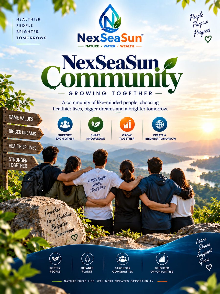 nexseasun's tweet photo. 🌿 NexSeaSun Community — Growing Together 🤝
At NexSeaSun, we believe growth becomes more meaningful when it is shared. From healthier lifestyles to big dreams, every journey becomes stronger when we move forward together.
 #NexSeaSunCommunity #GrowingTogether #CommunityBuilding https://t.co/HXE0pBm0L3