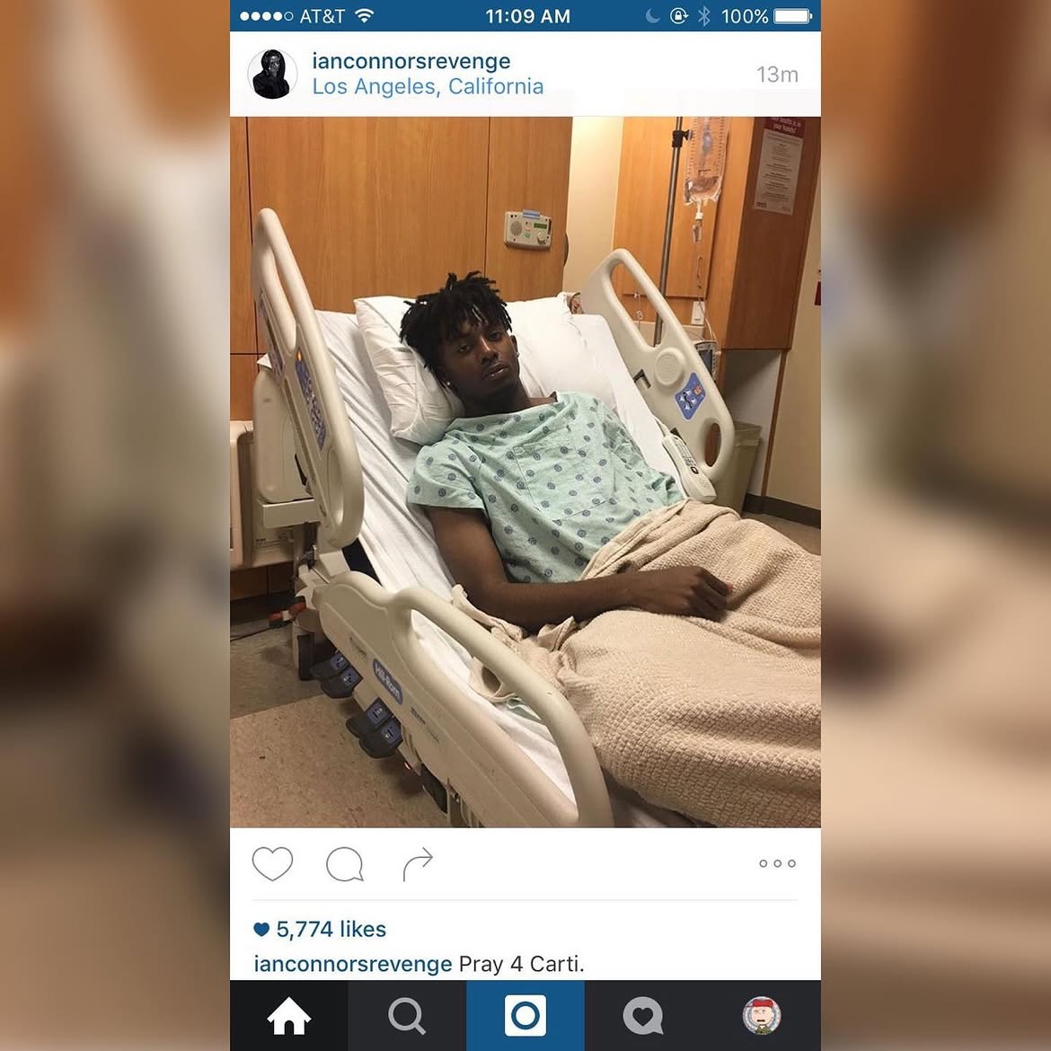 soundlikesex's tweet photo. Playboi Carti in the hospital due to appendix/kidney failure in LA (2016) https://t.co/AcllP2jGw6