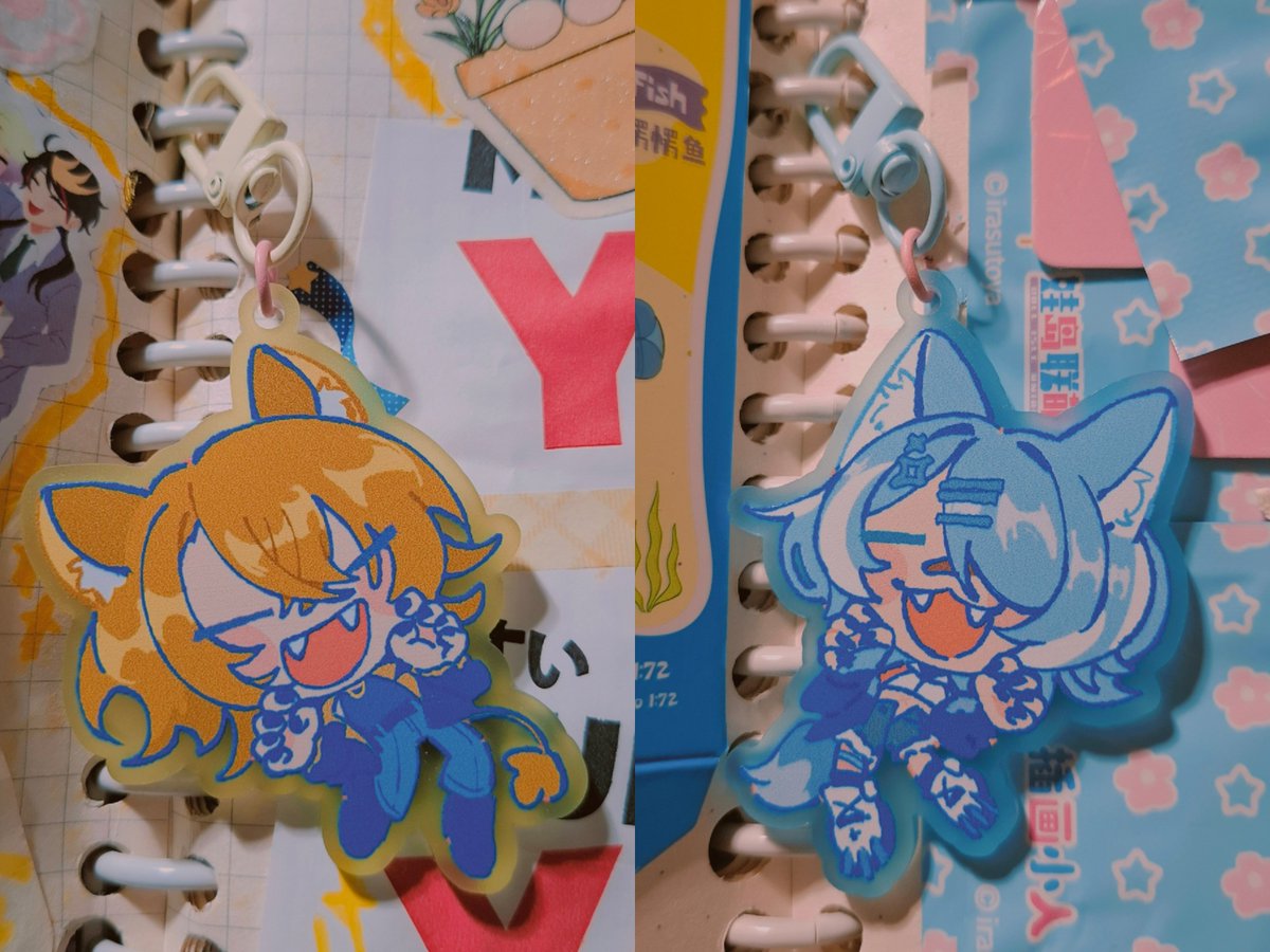 ayammmentega's tweet photo. my keychains came in the mail today!!! https://t.co/SFqMrMWS8d