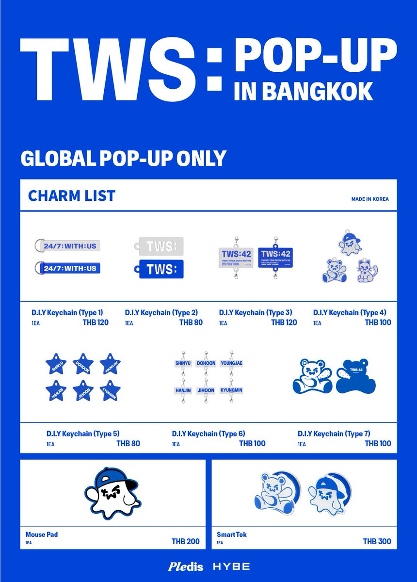 KPOPMERCH_POPUP's tweet photo. TWS POP-UP IN BANGKOK

📢MERCH LIST 

📅 2026.09.22 (TUE) - 2026.10.4 (SUN)
⏰ Open Daily, 10:00 - 22:00 (ICT)
📍POP UP SPACE 2, 2 FL., EMSPHERE

#TWS #투어스 
#TWS_POP_UP https://t.co/GIhRzcLlmB