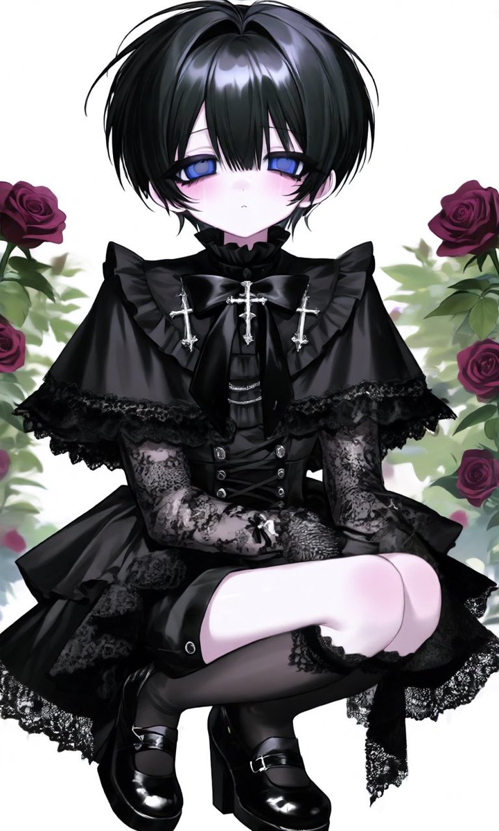 4zk6_AI's tweet photo. @s3na_omega 

ゴシックロリィタが好きそうなイメージ、
元写真が甘ロリみたいなの着てたから☝🏻 https://t.co/bJlo9JkvKN