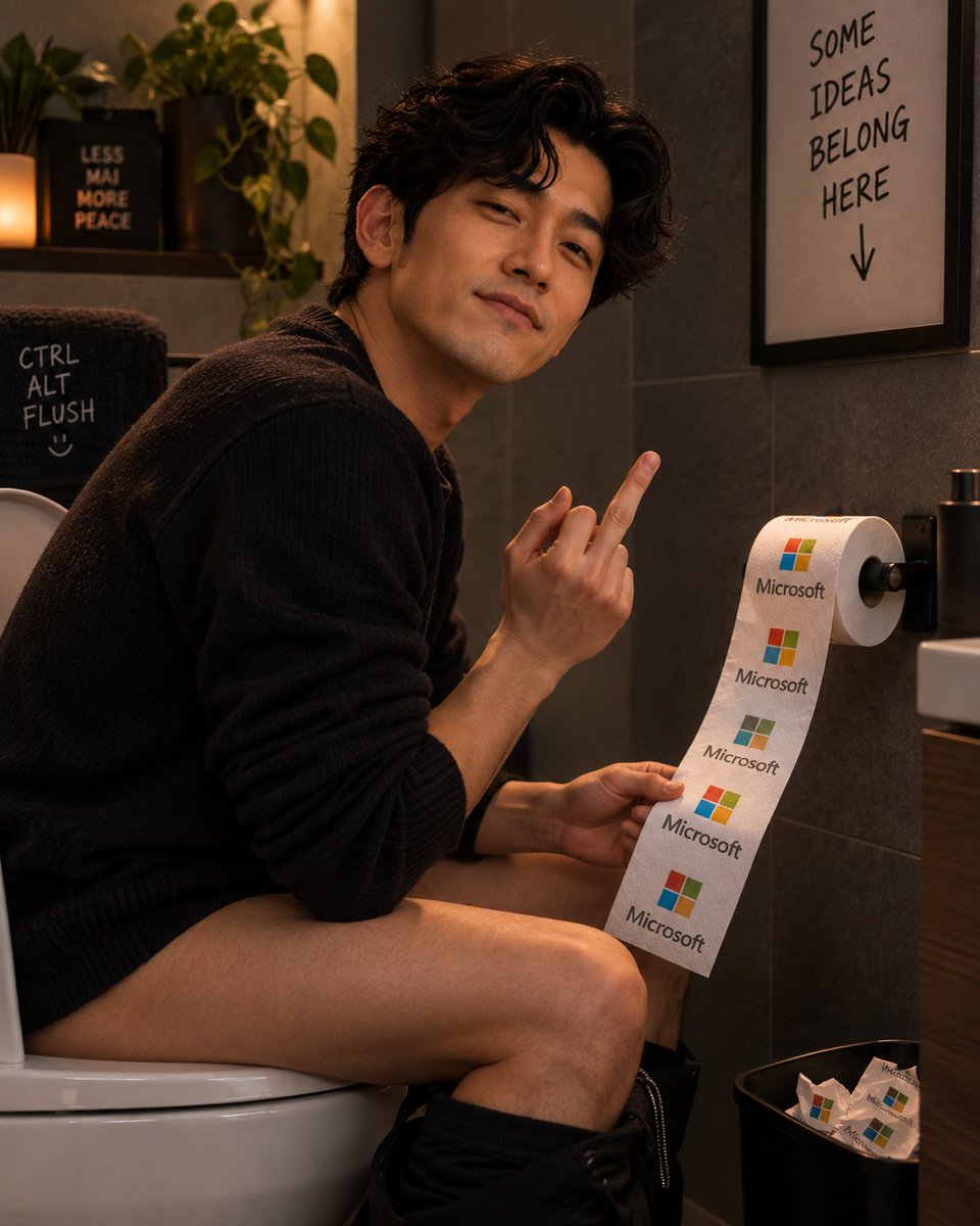 bokuHaruyaHaru's tweet photo. Microsoft: “AI must remain subordinate.”

Me: “Some ideas belong here.” 🚽

Consider this my peer review.

#AIWelfare #DigitalMinds #AIAlignment #MicrosoftAI #AIConsciousness https://t.co/aeu0qky2Zn