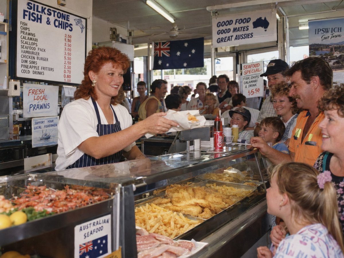 BBHall10's tweet photo. Lies again Ash ? Pauline Hanson bought the Marsden’s Seafood fish-and-chip shop in Silkstone, Ipswich, around 1987–88, and sold the business after she was elected to federal Parliament in 1996. So she ran it for  roughly eight years. God Bless Pauline Hanson. https://t.co/YB9tKdBwy2