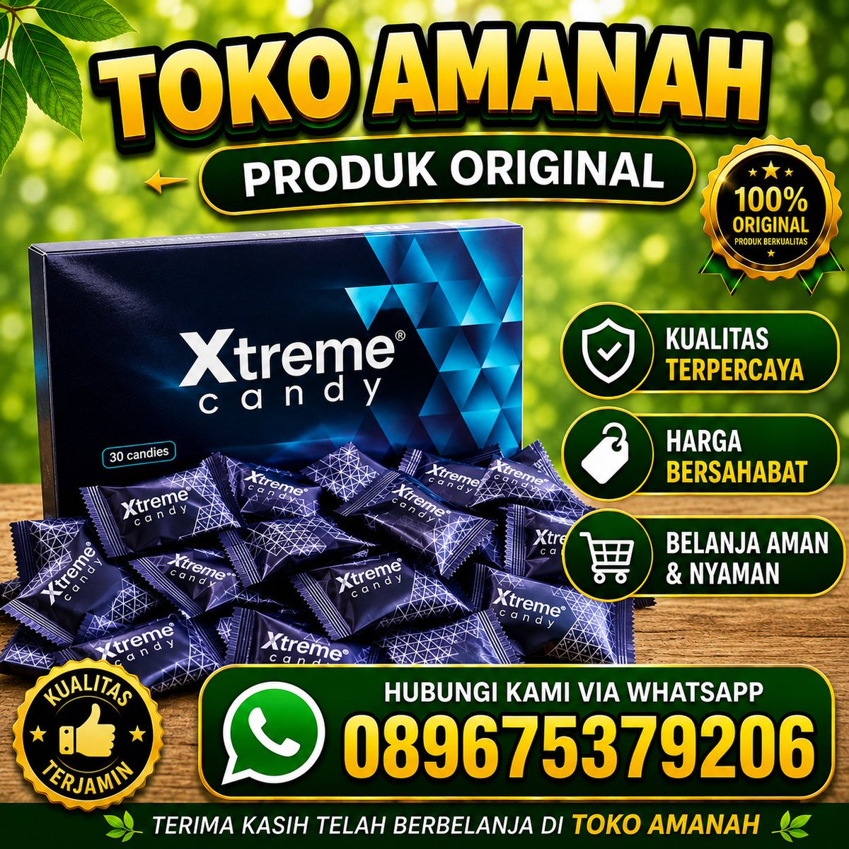 AjongShop99's tweet photo. JUAL XTREME CANDY (permen pria tenaga kuda)

order whatsapp : 089675379206

xtreme candy permen pria dewasa khusus bertempur diranjang membuat pemakai permen xtreme candy memuncak &amp; ketagihan sensasi kenikmatan libido sangat luar biasa kekuatan energi tubuh &amp; penis menyatu https://t.co/geLJB3rTWU