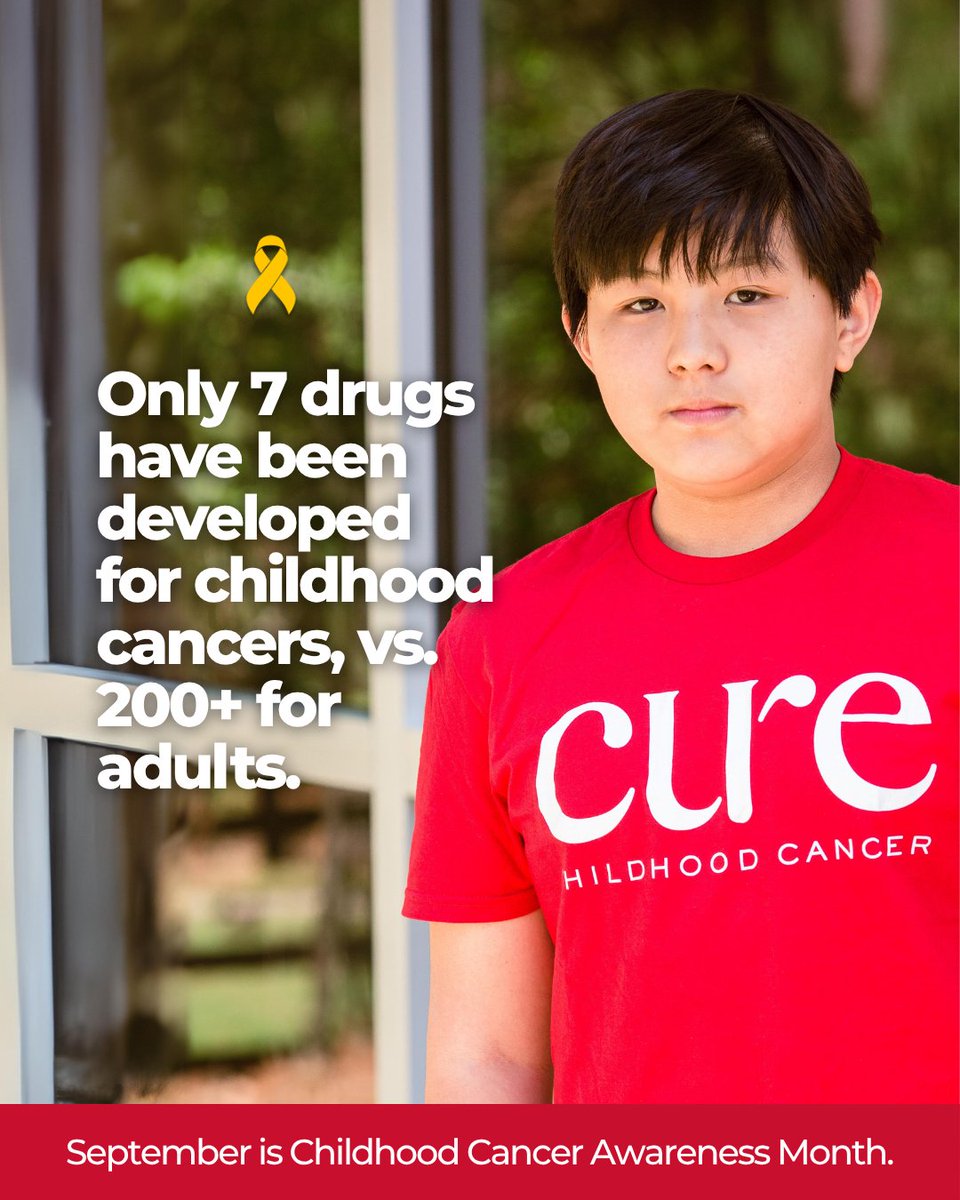 SimplyBuckhead's tweet photo. Only 7 drugs have been developed specifically for childhood cancers, compared to more than 200 for adult cancers. Pediatric cancer research has long been underfunded, and there is often little commercial incentive for the pharmaceutical industry to invest in treatments designed for children.

That's why organizations like CURE are essential. We fund research focused on the cancers children actually face, investing in both near-term treatments that can reach patients within a few years and innovative research for the most difficult-to-treat diagnoses.

This Childhood Cancer Awareness Month, join us in advancing the research children are counting on. Visit our website and see how your support can help move childhood cancer research forward.

@CUREchildcancer