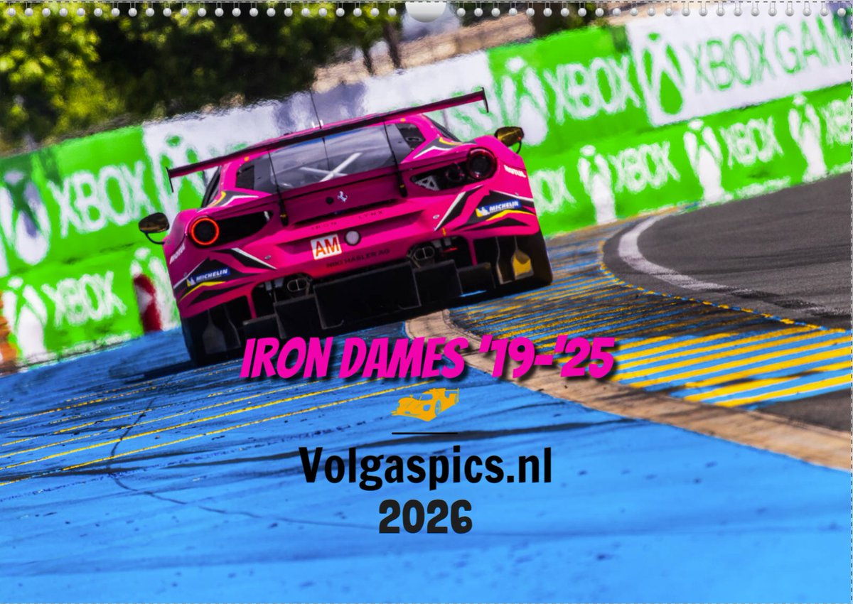 AlvaroPalys's tweet photo. The Iron Dames 2026 Calendar is here with a special pre-order discount. Created by volgaspics. nl, it celebrates the power, grit, and inspiration of the Iron Dames all year long. Pre-order this limited edition today. https://t.co/vozr9fgXyf