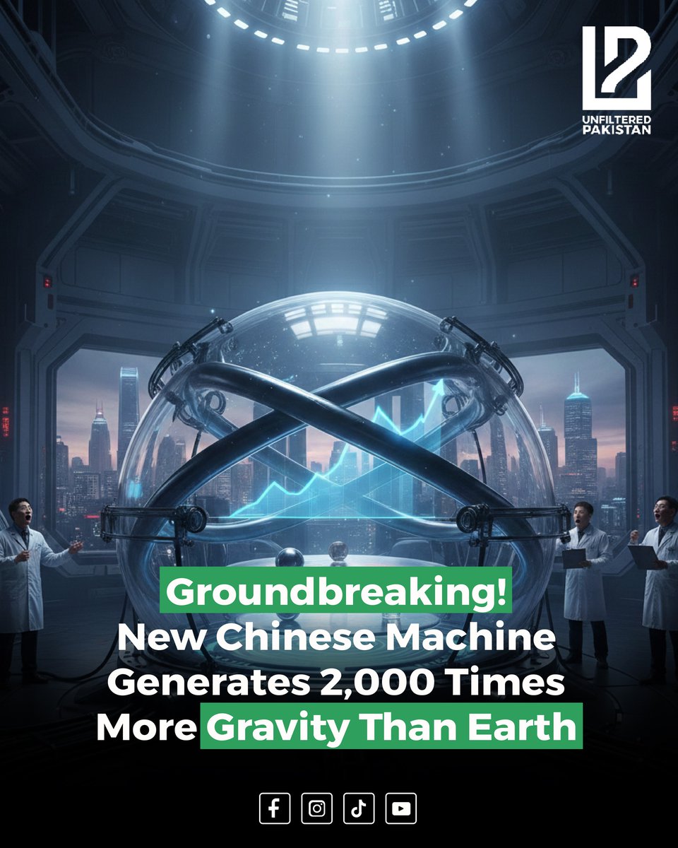 cqLacrt's tweet photo. A major scientific breakthrough as Chinese researchers unveil a machine capable of generating gravity up to 2, 000 times stronger than Earth’s. The technology could revolutionize material testing, space research, and advanced physics experiments. https://t.co/n96GuYimtY