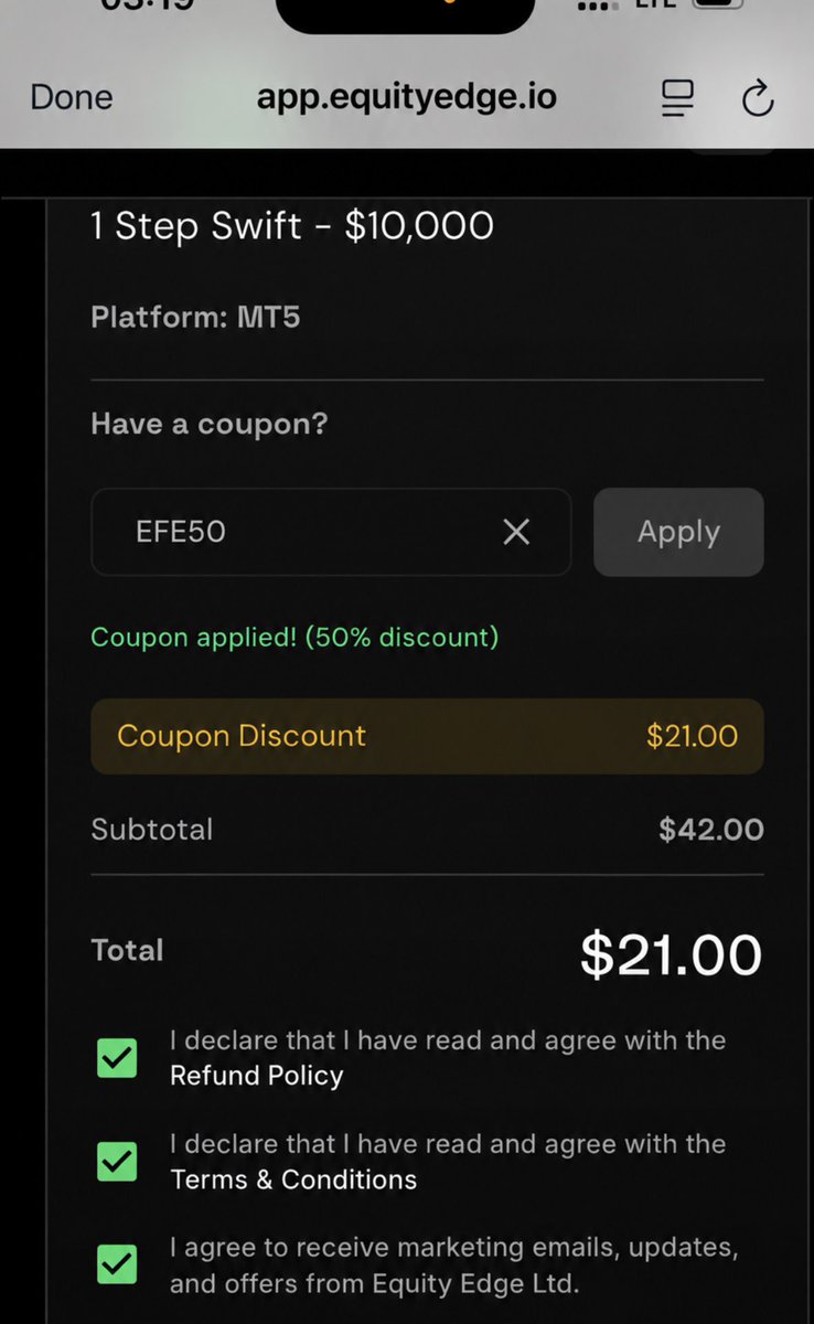 deartrader__'s tweet photo. New day, new opportunity. Good morning traders🌅

MASSIVE PROMO : For as low as ₦29k, you can grab a $10k @EquityEdgeUK today when you use “EFE50”. 

Affordable, reliable and no consistency rule.💚

A 5% profit made on this $10K prop account is $500.

That is over ₦700K. If you do this consistently, whether it’s a win or loss month, you’ll be able to afford your basic needs.

Hurry up and grab your account and start your own journey today.

Get started… link in my bio. 💚