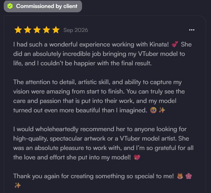 kinatarts's tweet photo. NOT ME GETTING EMOTIONAL OVER THIS REVIEW T_T

I genuinely loved working on Azriel’s new model sooo much, so reading all of this made my heart so full 🥹💜

thank you for trusting me with something so special >"<

#VGenComms https://t.co/ZR7CHyVcJ7