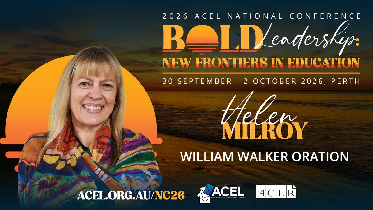 acelaustralia's tweet photo. ⏰ Less than 2 weeks to go !

ACEL is proud to announce that Professor Helen Milroy AM will deliver this year's oration.

📅 30 Sep – 2 Oct 2026 | Rendezvous Hotel Perth 🔗 Register now: https://t.co/eTejGS2yx9 https://t.co/DNIxEY5Gws