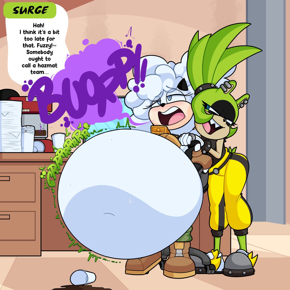 bigboobynotonme's tweet photo. [REPOST] Some people get gas from drinking too much coffee, some people get their bellies filled with dubious gases when drinking spiked coffee. 

Please comment and enjoy ^^

(See through and Popping alts in the comments) https://t.co/0YwnE7aXec