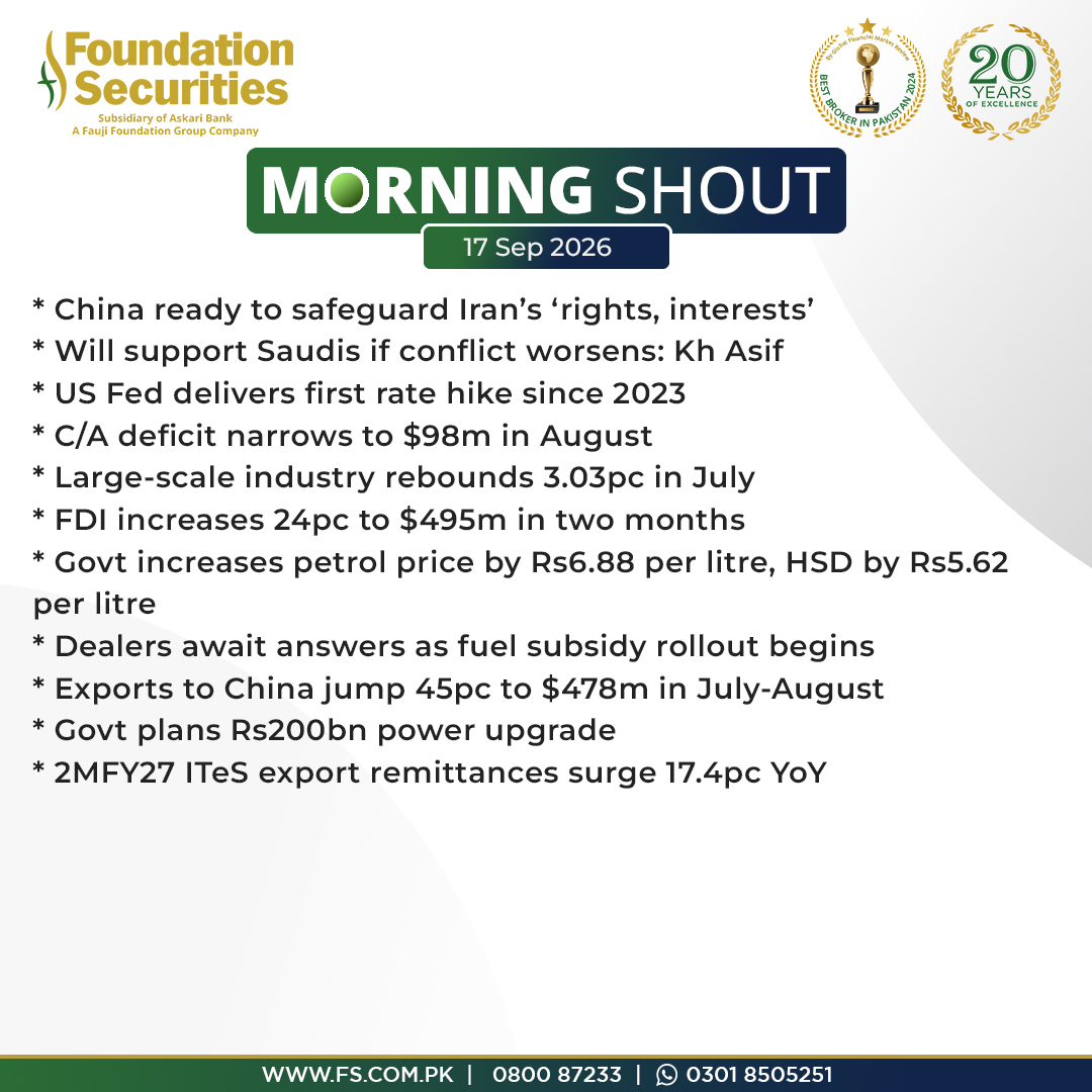 Foundation_Sec's tweet photo. π’ Foundation Alerts: The Morning Shout
Stay connected with us:
π Open a Digital Account today: https://t.co/jxN4wwEUsP
π Website: https://t.co/Ud9HjcKSEa
π Helpline: 0800-87233
π¬ WhatsApp Support: https://t.co/e1PBltxhsn
#MorningNews #StayInformed #FoundationSecurities https://t.co/1KquA7eCkq