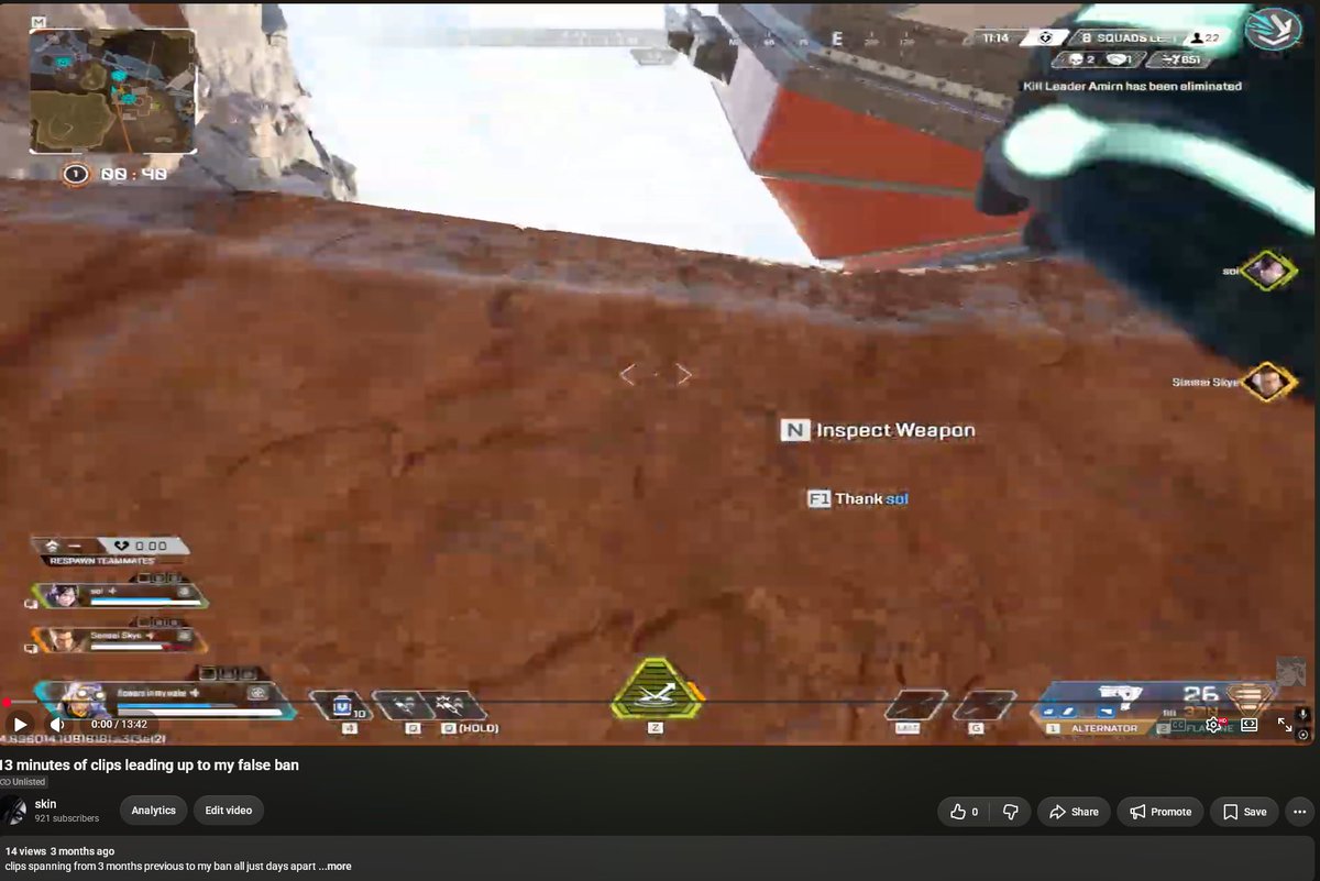 syscult's tweet photo. im begging anybody from the respawn apex security team to take the time to look into my case and realize my "gameplay enhancement" ban i received over 5 months ago was false and i've tried to plead my case countless times only for them to be met with ai responses, ive written countless forum posts, detailed all the reasons my ban could be false, and haven't been given a second thought. im hoping this reaches someone who can look into my situation and give me some answers and help me play the game again, thank you. @RSPN_Hideouts @PlayApex
