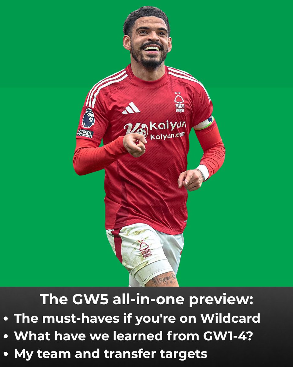 AeselFC's tweet photo. #FPL GW5 - The return of the All-in-One Preview

- The must-haves if you're on Wildcard
- What have we learned from GW1-4?
- My team and transfer targets

1/12 🧵 https://t.co/L3ywPXGhWt
