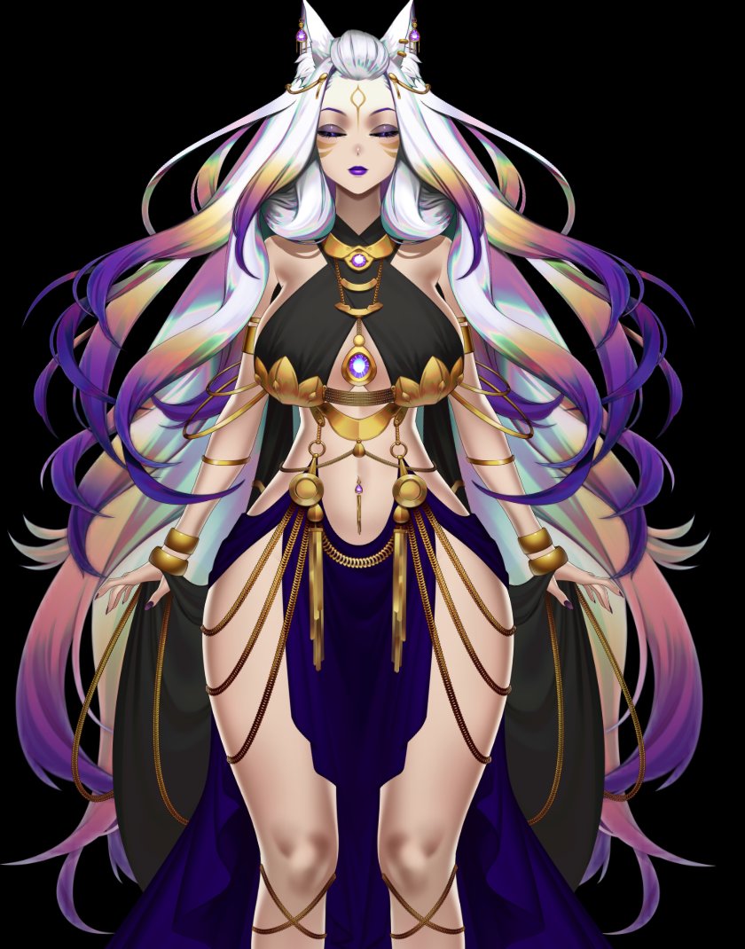 Nevralesca's tweet photo. I'm selling my goddess/witch models. It's TWO - L2d model files, one with full 9 tail goddess, the other with witch hat, horns, tails and gradient color change. Both Fully rigged, multiple toggles for hands and face- art by @.Royal_Astray &amp; rig by @.bogiewogi

$5000 💕 https://t.co/eZDMFUmYa0