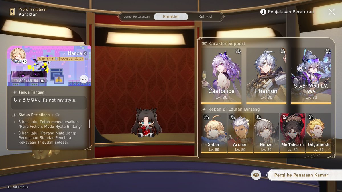 Reischizo's tweet photo. hi, pagi/siang/sore/malem

saya senna atau rei. tanpa long text, ini profil genshin dan hsr saya.

Genshin: 848003063
HSR: 800485154

sekian perkenalan saya, mari berteman dan saling membantu🤝 https://t.co/MbxXLtzlQZ