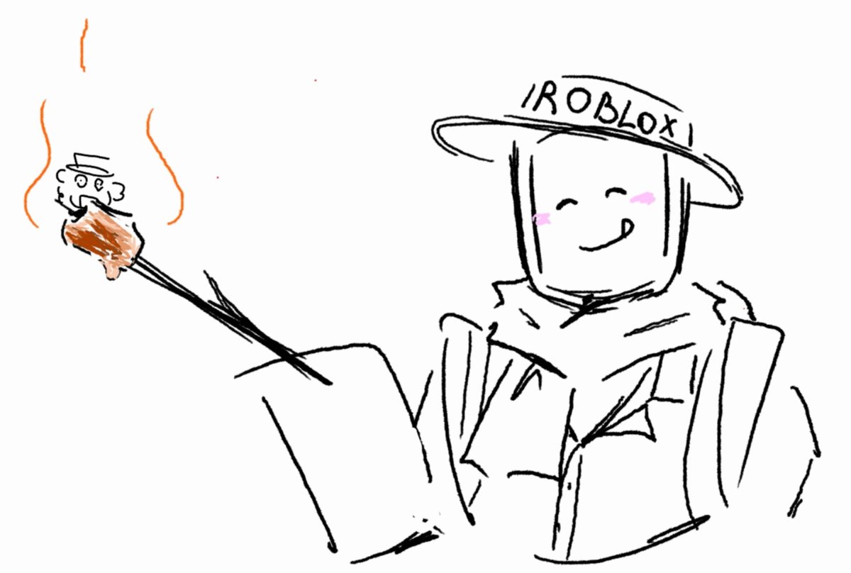 Yeahlolbruh's tweet photo. I drew Dummy as a scout (or something like that) for the ASK channel :D

(Translation for the second picture: "Bro, stop wearing a scarf everywhere..")

#gasa4 #dummy #cashier #roblox https://t.co/5LX5xIm7Ax