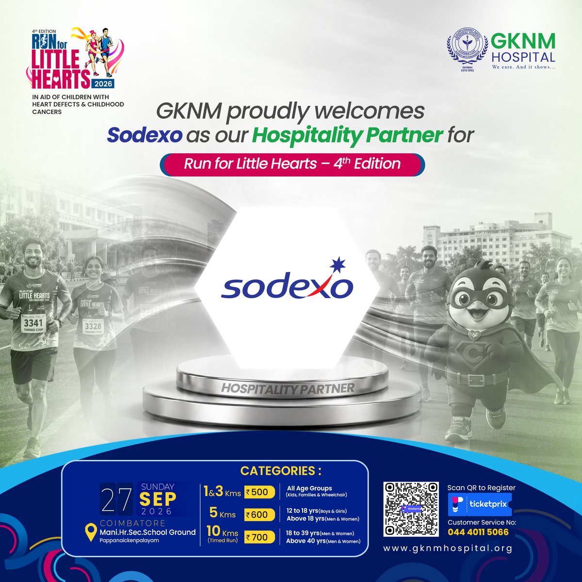 GKNMHospital's tweet photo. We are proud to welcome ๐๐จ๐๐๐ฑ๐จ as our "๐๐จ๐ฌ๐ฉ๐ข๐ญ๐๐ฅ๐ข๐ญ๐ฒ ๐๐๐ซ๐ญ๐ง๐๐ซ" for the 4th Edition of Run for Little Hearts 2026
https://t.co/WAKZr1atgQ
#RunForLittleHearts #RunForLittleHearts2026 #HospitalityPartner #Sodexo #Coimbatore #CoimbatoreEvents #Chintu #GKNM https://t.co/ihZminwd71