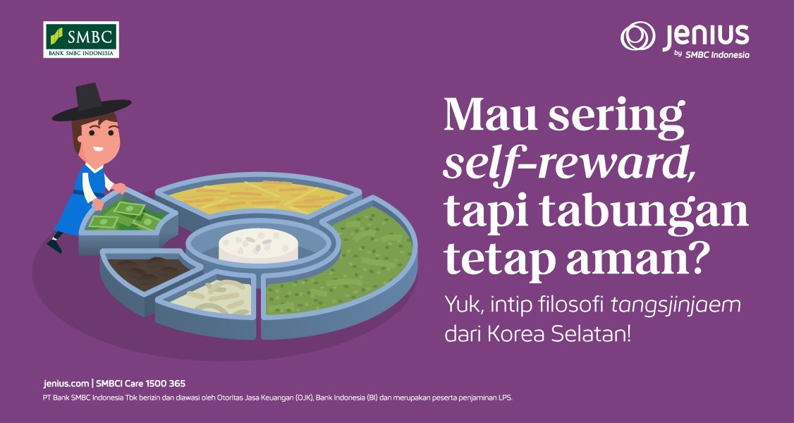 JeniusConnect's tweet photo. Memangnya bisa jajan terus tanpa bikin tabungan terkuras?

Jawabannya: bisa dong! 😉

Generasi muda di Korea punya filosofi Tangsjinjaem buat atur budget senang-senang biar gak bablas jadi revenge spending.

Intip praktiknya bareng Jenius di sini 👇
https://t.co/RAqtxaluLD https://t.co/ZmLXMfVrQ3