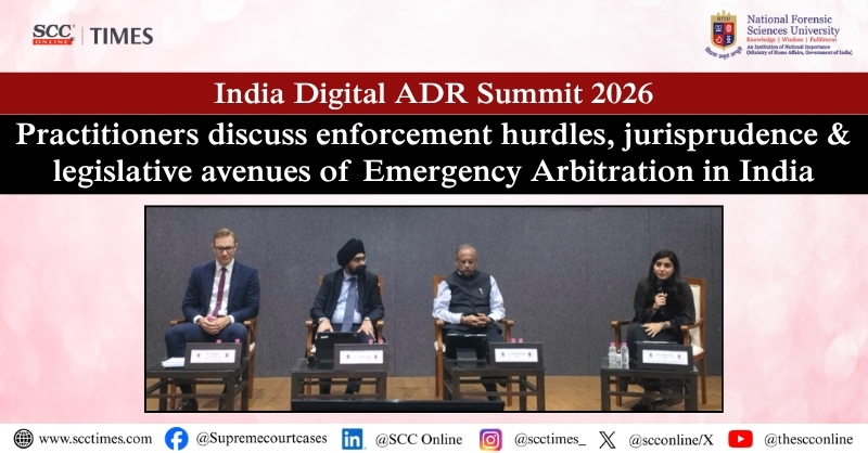 scconline_'s tweet photo. India Digital ADR Summit 2026: Practitioners discuss enforcement hurdles, jurisprudence & legislative avenues of Emergency Arbitration in India
Read the full report: https://t.co/oa6KM1muFP
#IndiaDigitalADRSummit2026 #DigitalADR #ADR #Mediation #NFSU #IDDRC #SCCTimes #SCCOnline https://t.co/KK7ZmbNylP