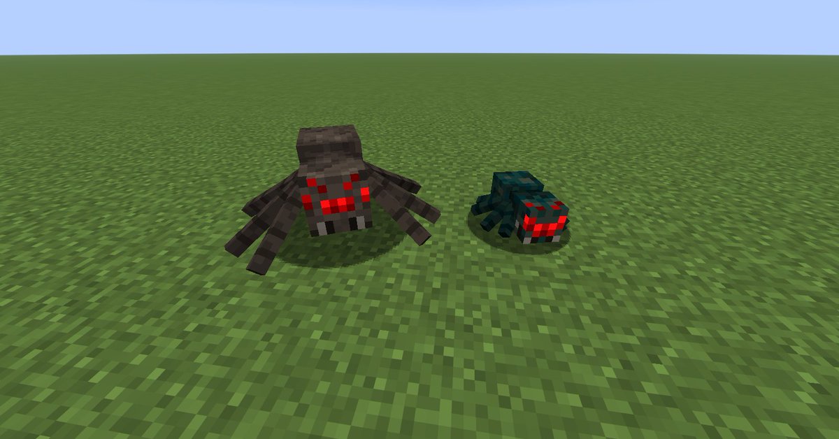 Yolertoons's tweet photo. Finally, the perfect cave spider! Not so small that you can't see it, nor so big that it's its adult version. I like how it turned out, and don't worry, now I can bring more creatures to my texture pack https://t.co/fVonHv9qxX