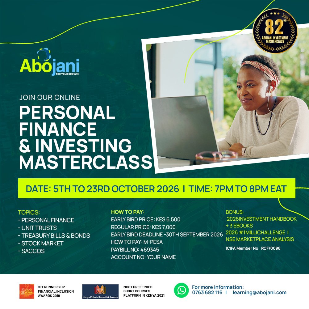 TheAbojani's tweet photo. A good salary can make your life comfortable. But a good salary on its own does not make you wealthy.

You can earn Ksh 200,000 every month and still have nothing meaningful to show for it if everything that comes in goes straight back out.

Wealth starts when part of your income is consistently converted into assets, investments, a business, property, or other things that can grow in value or generate income over time.

That is one of the conversations we have at the Abojani Personal Finance & Investing Masterclass.

Book your seat today!