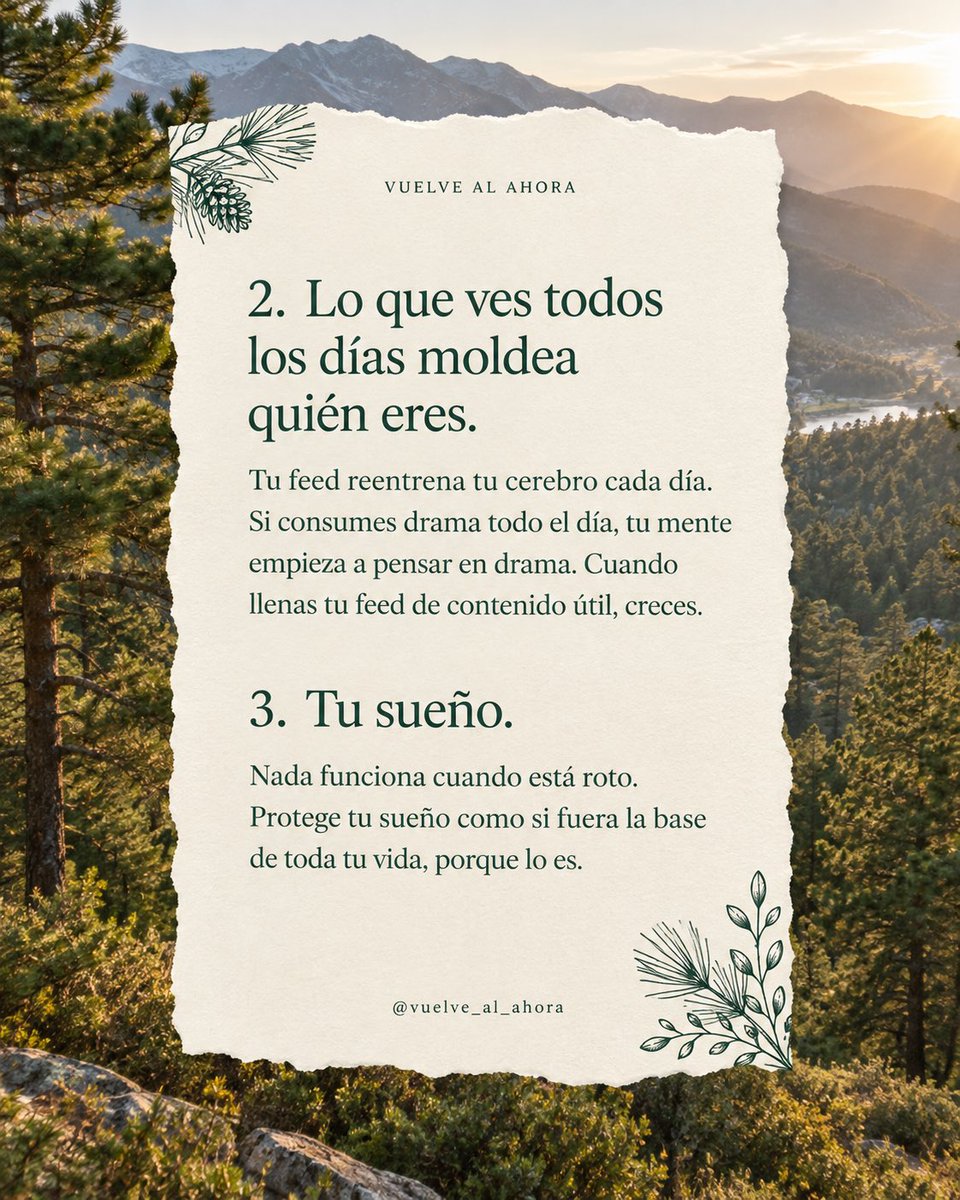 AineDanas's tweet photo. No tienes que cambiar tu vida entera de golpe. 
Porque una vida más tranquila y más tuya se construye en lo cotidiano. 🌿
¿Cuál de estas 8 cosas sientes que está influyendo más en tu calidad de vida ahora mismo? #vidasaludable #felizjueves #BuenosDías https://t.co/Bf1TEIHLXI