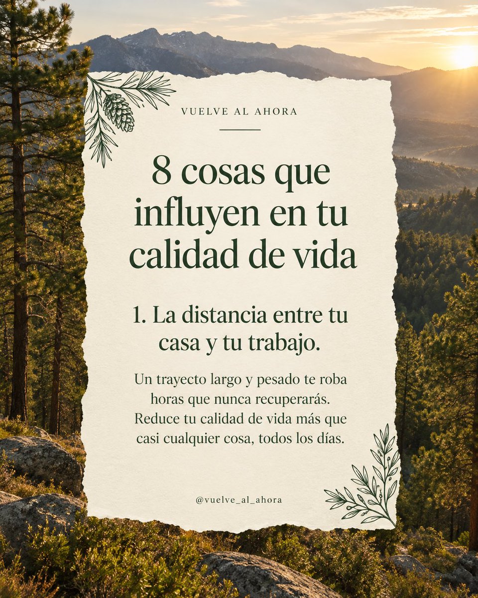 AineDanas's tweet photo. No tienes que cambiar tu vida entera de golpe. 
Porque una vida más tranquila y más tuya se construye en lo cotidiano. 🌿
¿Cuál de estas 8 cosas sientes que está influyendo más en tu calidad de vida ahora mismo? #vidasaludable #felizjueves #BuenosDías https://t.co/Bf1TEIHLXI