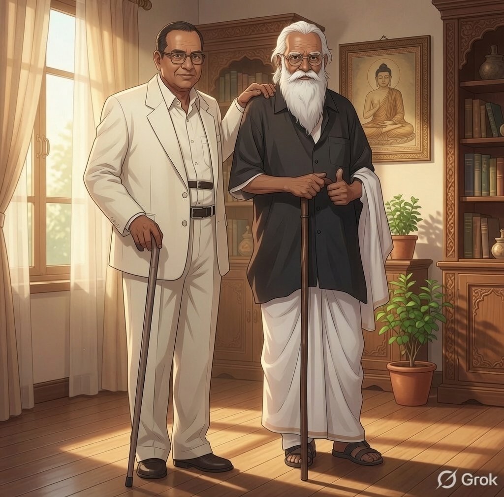 Rajstee3's tweet photo. தோழர்களே உங்களுக்கு உற்ற தலைவர் அம்பேத்கர் என்றும் அவரால்தான் பஞ்சமர்கள் கடையர்கள் இழிபிறப்புக் கொடுமைகள் நீங்கும் என்றும் நம்பினேன். 
அதனால�� உங்களுக்குத் தலைவராக ஏற்றுக் கொள்ளும்படி பிரச்சாரம் செய்தேன். 
நானும் தலைவர் என ஏற்றுக் கொண்டேன் என்றார் பெரியார். 

ஆம்! பெரியாரால் தலைவராக ஏற்றுக் கொள்ளப்பட்டவர் புரட்சி யாளர் அம்பேத்கர். 
நீதிக் கட்சியை பெரியார் திராவிடர் கழகமாக பெயர் மாற்றி சமுதாய இயக்கம் என்ற பண்பு மாற்றத்தை பெரியார் உருவாக்கியபோது, 
(1944இல்) அதை விரும்பாத ஒரு சில நீதிக்கட்சித் தலைவர்கள் அப்போது அம்பேத்���ரை பேச அழைத்தபோது, ‘பெரியார் தான் உங்களுக்கான தலைவர்’ என்று அவர் களிடையே இடித்துரைத்தவர் அம்பேத்கர். 

இரு பெரும் ஆளுமைகளும் தலைமைப் பாத்திரத்தை விட சமூக விடுதலைக்கான தத்துவப் பார்வைக்கே முன்னுரிமை தந்தார்கள் என்பதையே இந்த சம்பவங்கள் உணர்த்துகிறது. 

💙🖤
#Periyar148
#தந்தைபெரியார்