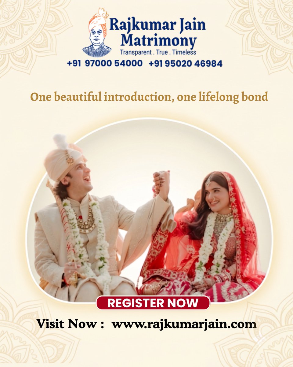rajkumar_ltd's tweet photo. One beautiful introduction, one lifelong bond. ❤️

At Rajkumar Jain Matrimony, we bring genuine connections together with trust &amp; compatibility. ✨

📞 97000 54000 | 95020 46984
🌐 https://t.co/HKhAYqVOsI
#JainMatrimony #PerfectMatch
#Rajkumarjainmatrimony https://t.co/17QC44Nm6S