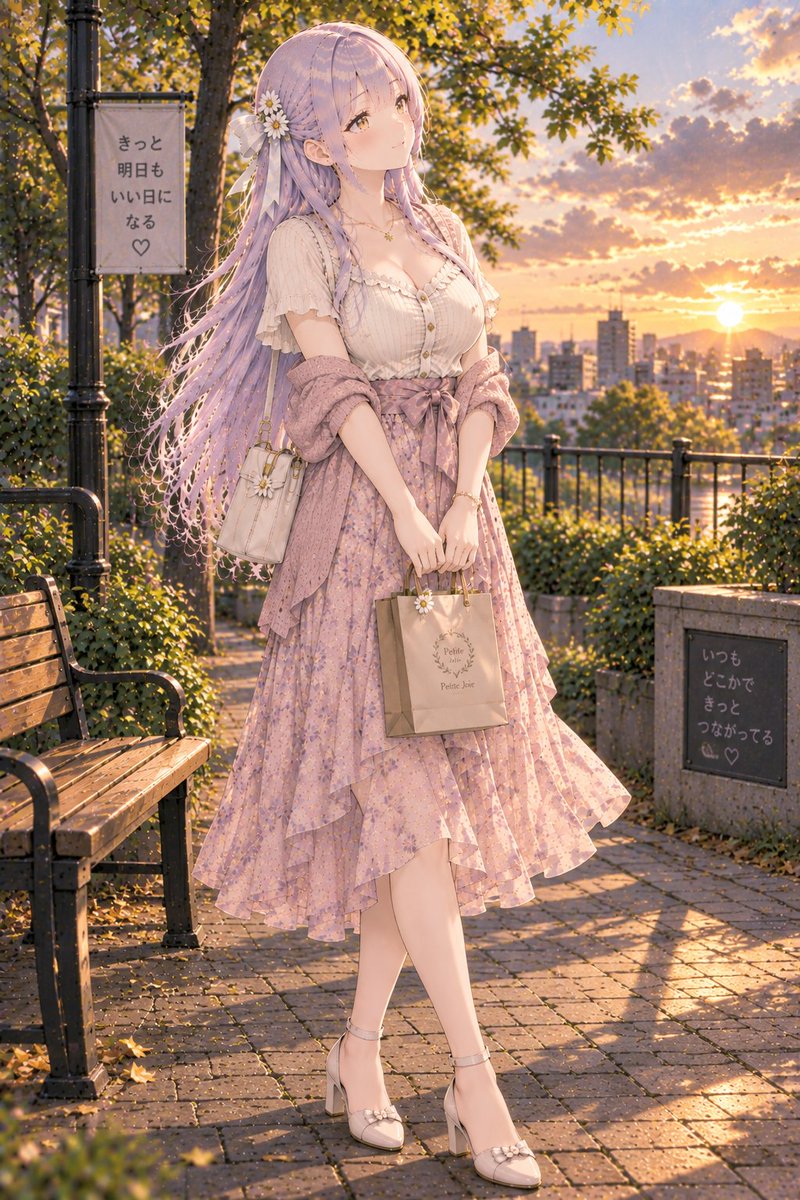 HProject13880's tweet photo. こんばんは🌼
お買い物帰りに、夕陽のきれいな公園でちょっとひと休み🍂
少しずつ秋らしくなっていく景色を眺めながら、今日の夕暮れを楽しみます✨
#陽菜 #夕方の陽菜 #夕暮れ #秋の気配 #AIイラスト https://t.co/FxDw4LZrpc