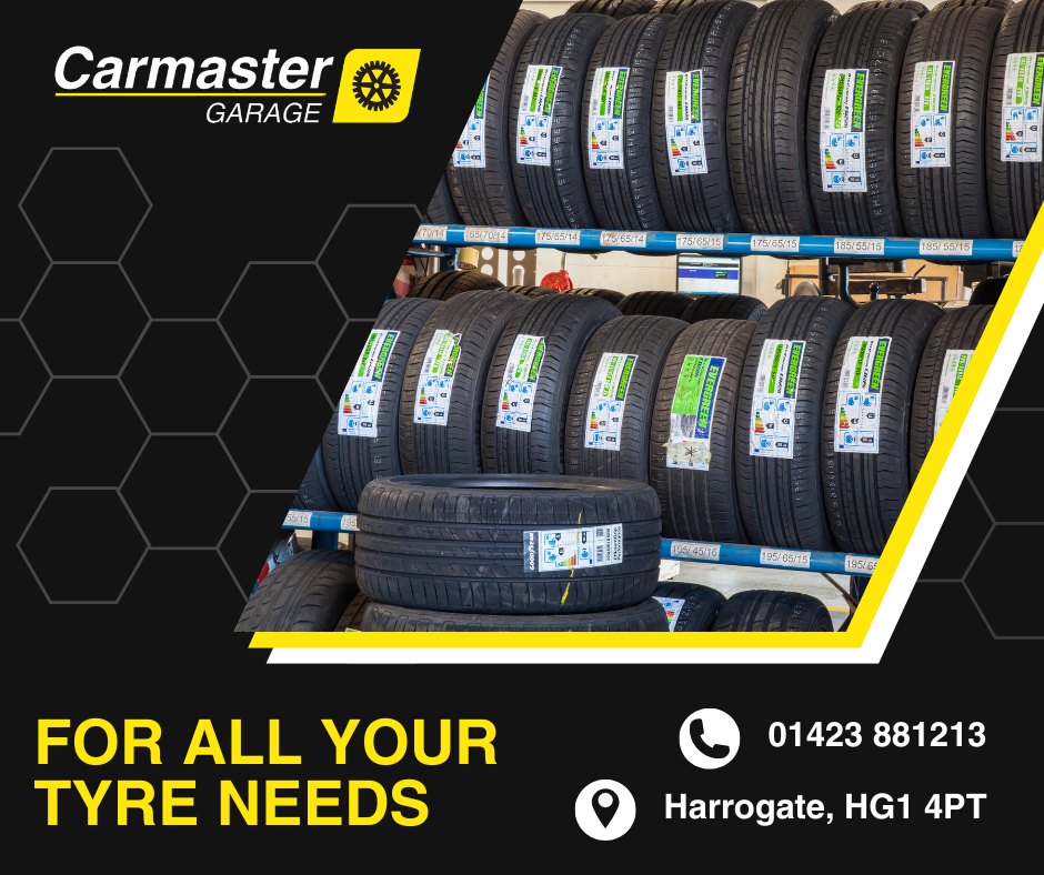 RalphFroehcul's tweet photo. For all your tyre needs, Carmaster has you covered. From wheel balancing and alignment to new tyres, our experienced team offers expert advice and options for most cars and vans. Book today: 01423 881213 https://t.co/kaMCEOBeYo