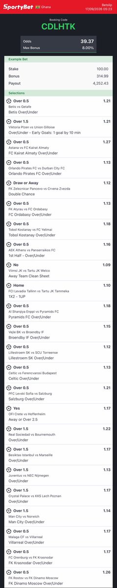 HeistBet's tweet photo. 40+odds  on sportybet 

Look I have really cool this  ticket so stake don’t skip 

🏆🏆🏆🏆🔥🔥🔥🔥🔥🔥🔥🔥 https://t.co/b8alZODi7C