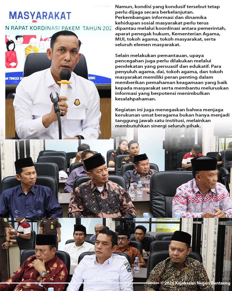 KNBantaeng's tweet photo. Kegiatan dipimpin oleh Kajari Bantaeng Hadi Sukma Siregar, S.H., C.N.,serta dihadiri Tim PAKEM Kejati Sulsel, Irwan Somba, S.H., M.H., Kasi II Bidang Intelijen Kejati Sulsel, dan Didi Haryono, S.H., M.H., Jaksa Fungsional Bidang Intelijen Kejati Sulsel. https://t.co/3fgCZ0tXnt