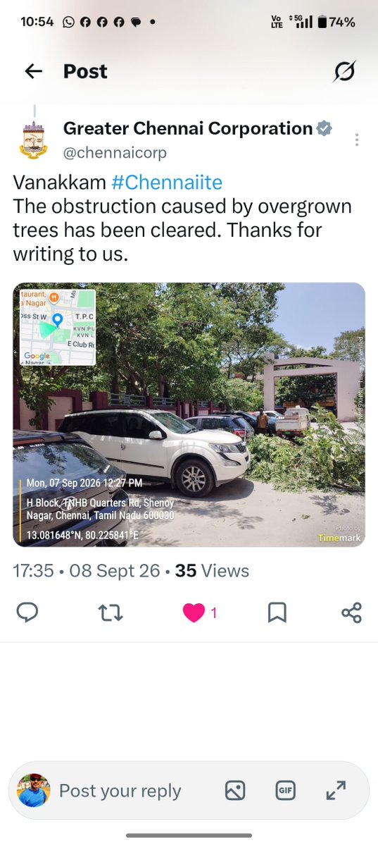 METRajan's tweet photo. @chennaicorp 

Pls remove the cut tree branches which are kept inside the TNHB Towers Flats.

Thanks for trimming the trees based on my earlier complaint. These cut branches are kept inside to be removed.

Loc :TNHB Towers Flats, Shenoy Nagar, Pulla Avenue, Chennai 30.

Ward 101 https://t.co/h2lAMj55S2
