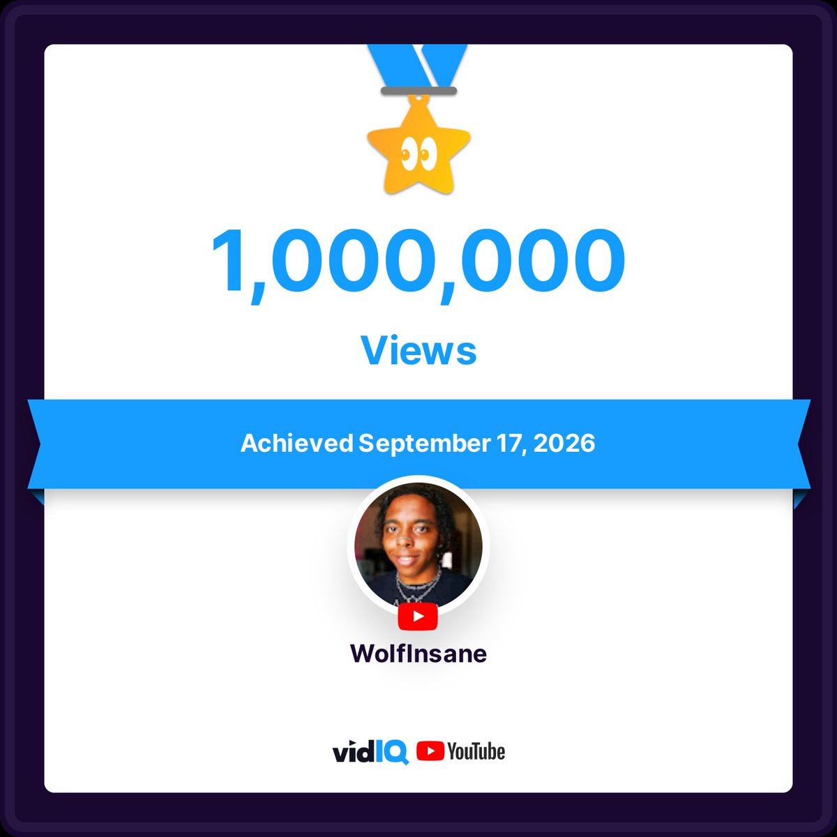 BaMWolfinsane's tweet photo. Congratulations to me I hit
My YouTube channel achieved 1,000,000 Views on YouTube 🫶💜 https://t.co/Ap2DSRnMGs