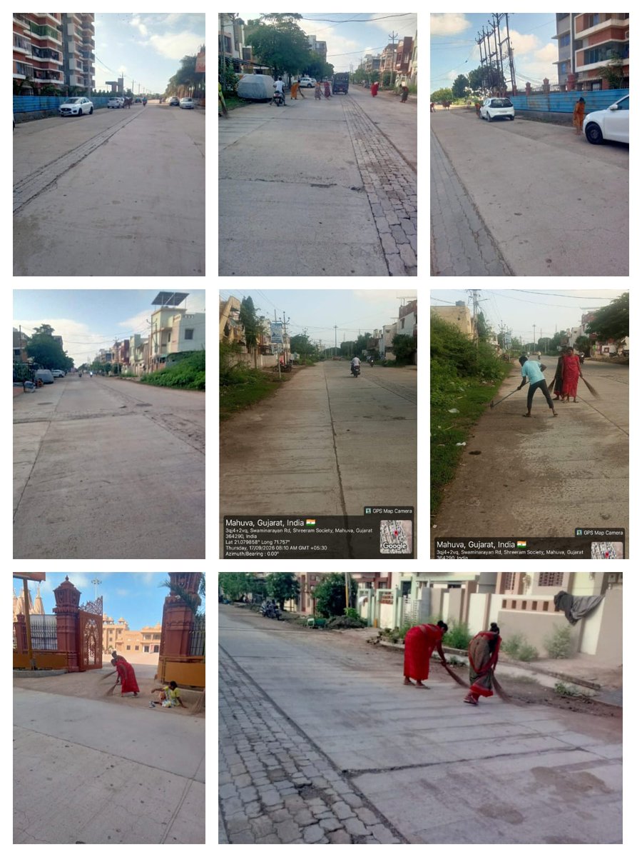 MNagarpalika's tweet photo. મહુવા નગરપાલિકા તારીખ ૧૭/૦૯/૨૦૨૬ ના રોજ મોન્સૂન ક્લીન ડ્રાઈવ અંતર્ગત મહુવા શહેરના વિવિધ અલગ અલગ વિસ્તારોમાં સઘન સફાઈ કામગીરી હાથ ધરવામાં આવેલ https://t.co/d5EDV5gFLm