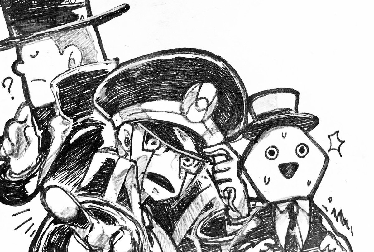 ysps_sysy's tweet photo. チラシ裏ボールペン落書き(白黒編集) https://t.co/T53QtG6ocG