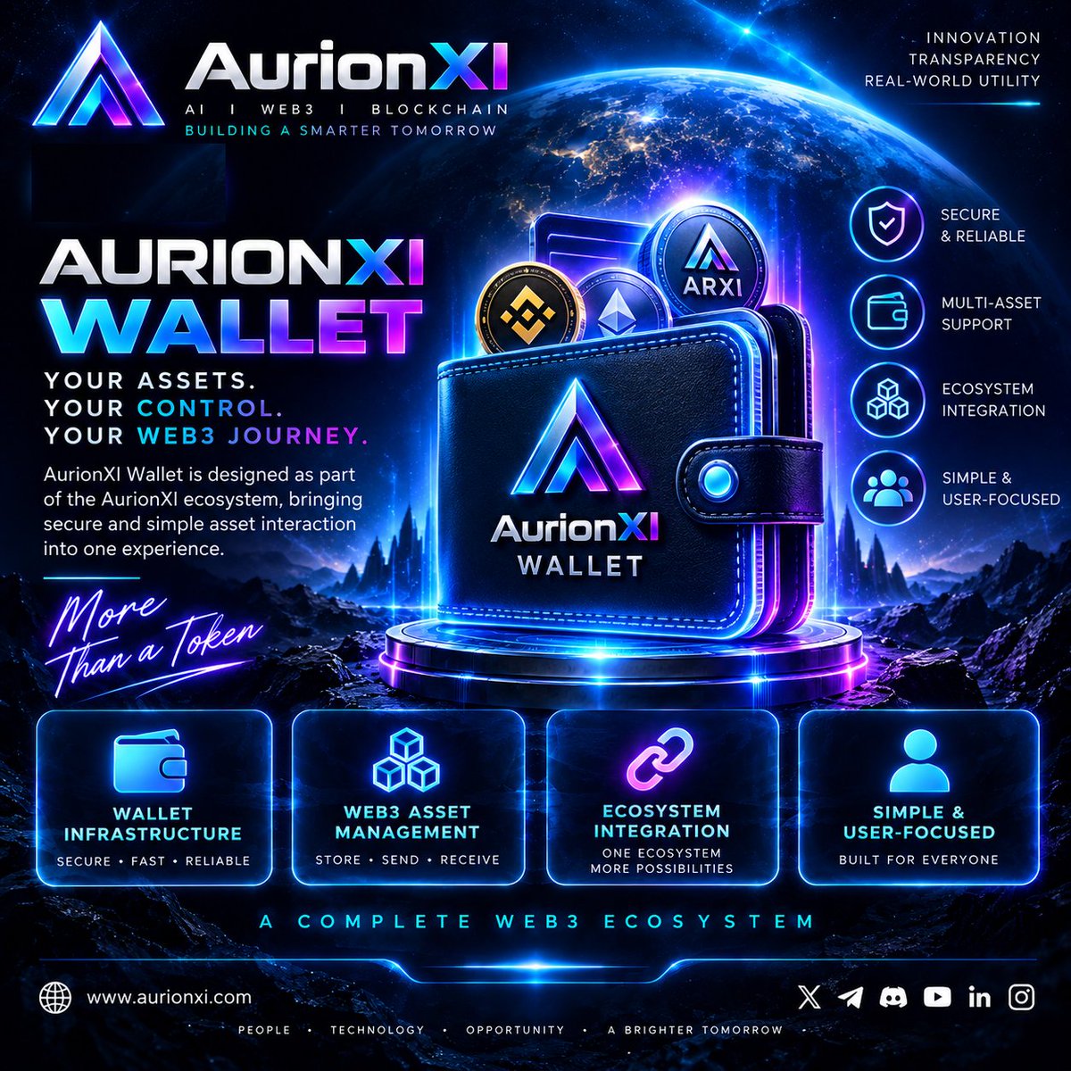 onlyprofit2u's tweet photo. AURIONXI WALLET

Your assets. Your control. Your Web3 journey.

AurionXI Wallet is designed as part of the AurionXI ecosystem, bringing secure and simple asset interaction into one experience.

🌐 https://t.co/XF9MwdIgE1
#AurionXI #ARXI #Web3 #Wallet #Blockchain #BNBChain #AI https://t.co/vG9vsJKswo