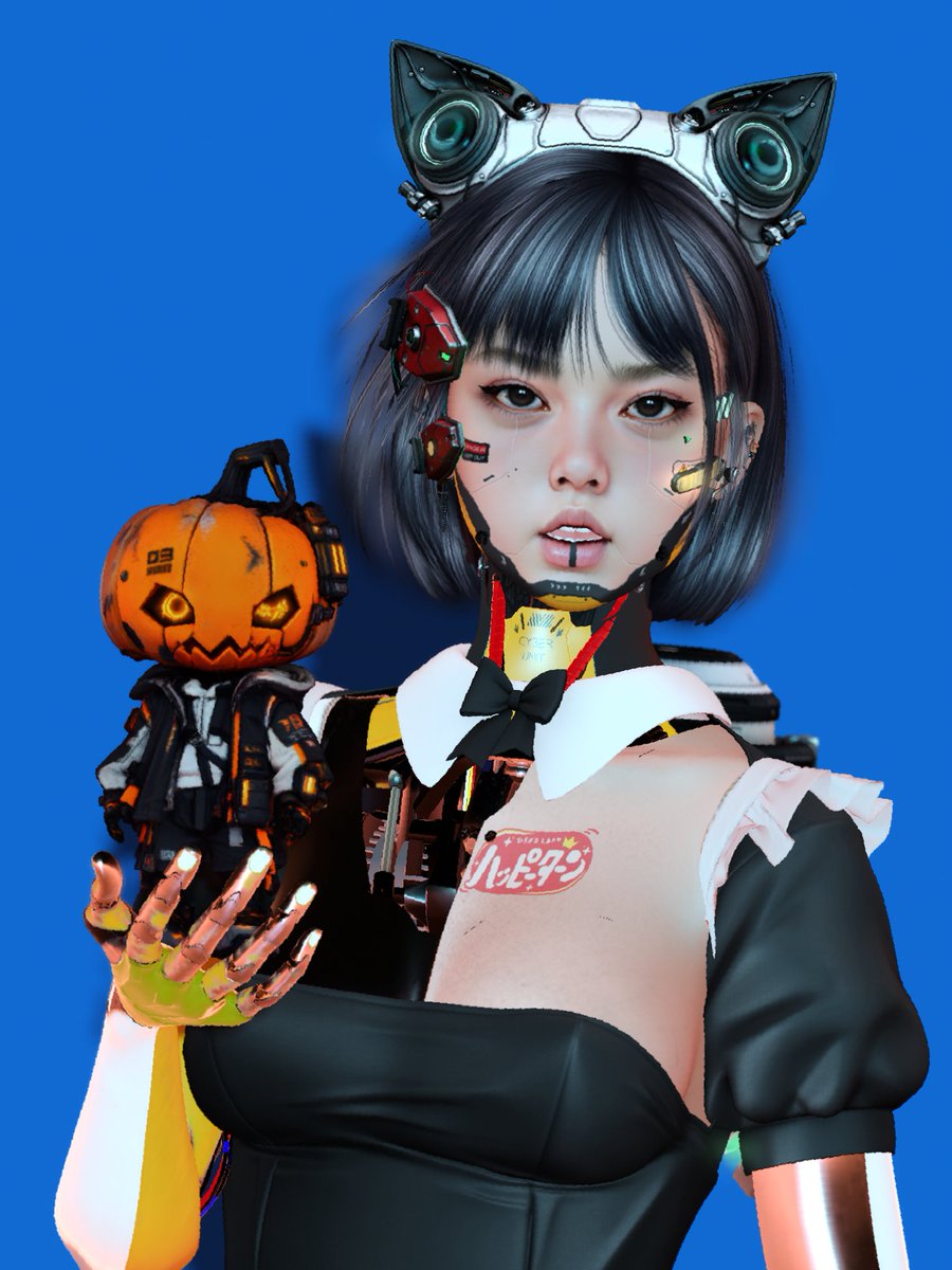 chisa1st's tweet photo. ギフトのCyber Pumpkin Boyかわいいw 
NEO JAPAN会場はまだ準備中なので隣のSIMからカメラ回してゲッツ。 https://t.co/y91Xneqgn0