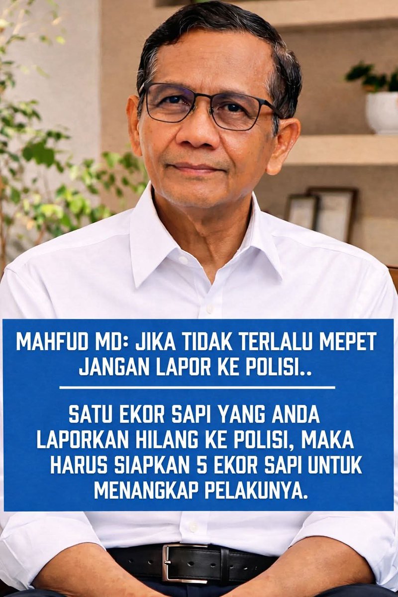Iskandarpaksi99's tweet photo. @alisyarief Pepatah lama mengatakan "lapor kambing hilang, malah kehilangan sapi" dan Mahfud MD sdh mengingatkan juga. 

Melayani, mengayomi &amp; melindungi masyarakat, sepertinya hanya slogan aja ya pak @ListyoSigitP 

#mirisnasibmasyarakat https://t.co/zGL0YyfDNI
