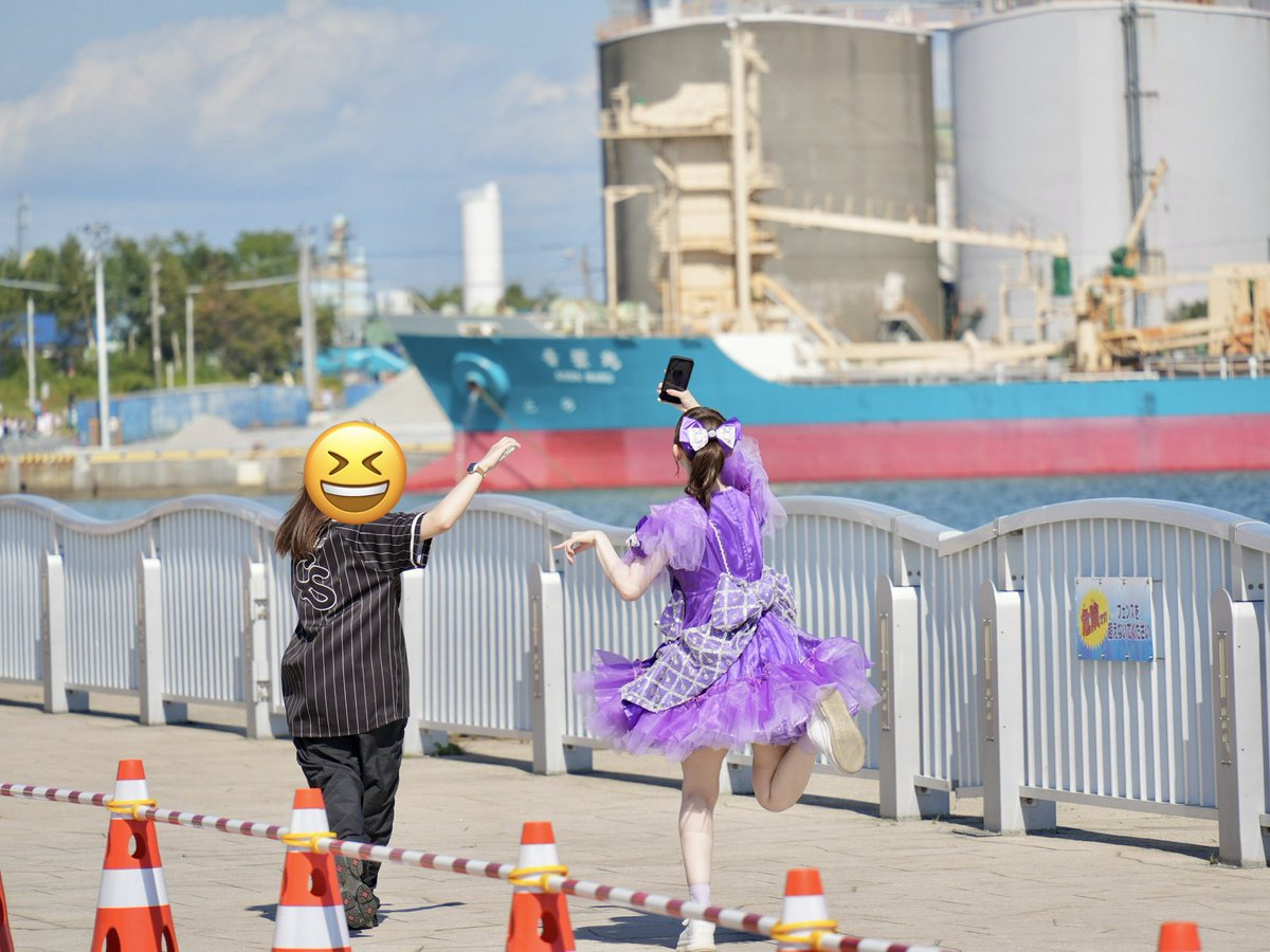 CUTIE_STREET_'s tweet photo. 撮影風景（オーバーハンドパス）

💚かなが走ったぁ❕
💜アスリート鍋

#CUTIESTREET #きゅーすと https://t.co/gOqzXYVnCM
