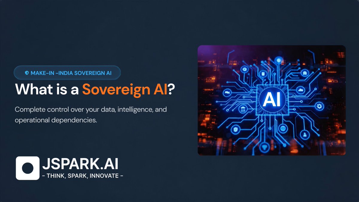 jsparkai's tweet photo. What does a 𝐒𝐨𝐯𝐞𝐫𝐞𝐢𝐠𝐧 𝐀𝐈 Foundation actually mean?

“Sovereign AI” is becoming a major industry conversation.

But for mission-critical organizations, sovereignty means more than owning an AI model.

It means controlling where your data stays, where your intelligence runs, and what your AI depends on.

This is what 𝐉𝐒𝐏𝐀𝐑𝐊 𝐀𝐈 is building.

As a sovereign, Make-in-India AI software company, JSPARK develops AI infrastructure designed to operate within an organization's own environment.

At its foundation is 𝐎𝐩𝐬𝐔𝐧𝐢𝐭𝐲 𝐀𝐈:

Your data stays within your environment.
Sensitive operational data doesn't need to leave your infrastructure.

Your intelligence runs within your environment.
AI operates alongside the systems and data powering your operations.

Your AI doesn't depend on external calls.
Intelligence can operate 𝐰𝐢𝐭𝐡𝐨𝐮𝐭 𝐫𝐞𝐥𝐲𝐢𝐧𝐠 𝐨𝐧 𝐞𝐱𝐭𝐞𝐫𝐧𝐚𝐥 𝐀𝐏𝐈𝐬 𝐨𝐫 𝐭𝐡𝐢𝐫𝐝-𝐩𝐚𝐫𝐭𝐲 𝐢𝐧𝐟𝐞𝐫𝐞𝐧𝐜𝐞 𝐟𝐨𝐫 𝐞𝐯𝐞𝐫𝐲 𝐢𝐧𝐭𝐞𝐫𝐚𝐜𝐭𝐢𝐨𝐧.

Designed for on-premises, air-gapped and cloud-independent environments, OpsUnity AI provides a sovereign foundation for mission-critical intelligence.
Because organizations responsible for defense, public safety, critical infrastructure and essential services shouldn't have to give up control of their intelligence.

JSPARK AI. Intelligence within your walls. Under your control. For your mission.
OpsUnity AI The Sovereign Foundation for Mission-Critical Intelligence.

#JSPARKAI #SovereignAI #OpsUnityAI #AIInfrastructure #MissionCriticalAI #MakeInIndia #EnterpriseAI