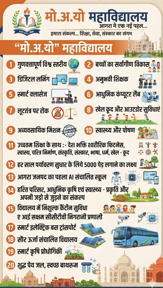 Aadityanath4396's tweet photo. देश के यशस्वी प्रधानमंत्री जी को जन्मदिवस की हार्दिक शुभकामनायें व मंगल बधाईया..
आज देश के यशस्वी नेतृत्व को आगरा उत्तरप्रदेश जनपद मे शिक्षा सेवा संस्कार का संगम मो. अ. यों (मोदी जी अमित शाह जी योगी जी ) के नाम पर एक हर वर्ग के बच्चे को उच्च आधुनिक अनुभवी मुफ्त शिक्षा कक्षा 1 से लेकर कक्षा 8 तक एक स्कूल 2027 तक धरातल पर आने के लिये प्रयासरत हैँ... देश के यशस्वी नेतृत्व से प्रार्थना हैँ इस प्रोजेक्ट( स्कूल )को अपना आशीर्वाद जल्द से जल्द प्रदान करें! जिससे हर वर्ग का बच्चा इस स्कूल मे गर्व से मुफ्त शिक्षा प्राप्त कर सके!
@narendramodi 
@AmitShah 
@PMOIndia 
@myogiadityanath 
@myogioffice 
@CMOfficeUP