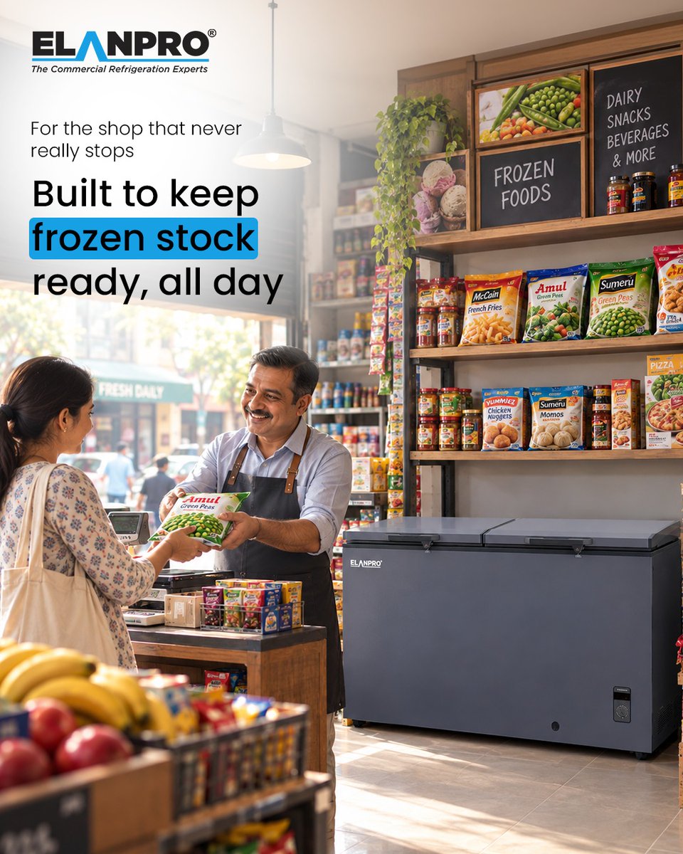 elanpro_'s tweet photo. The neighbourhood’s favourite frozen picks, right where they belong.
Easy to store. Easy to find. Ready when your customers are.
Because a good freezer doesn’t just hold stock , it keeps everyday business moving.
#Elanpro #CommercialRefrigeration #CommercialFreezer #FrozenStorage https://t.co/645bsrsF9K