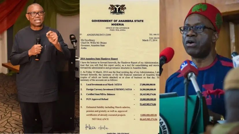 instablog9ja's tweet photo. Presidential candidate Peter Obi releases handover document in response to Anambra Government’s claims that his administration left loans and liabilities https://t.co/WOcdY7vJKp
