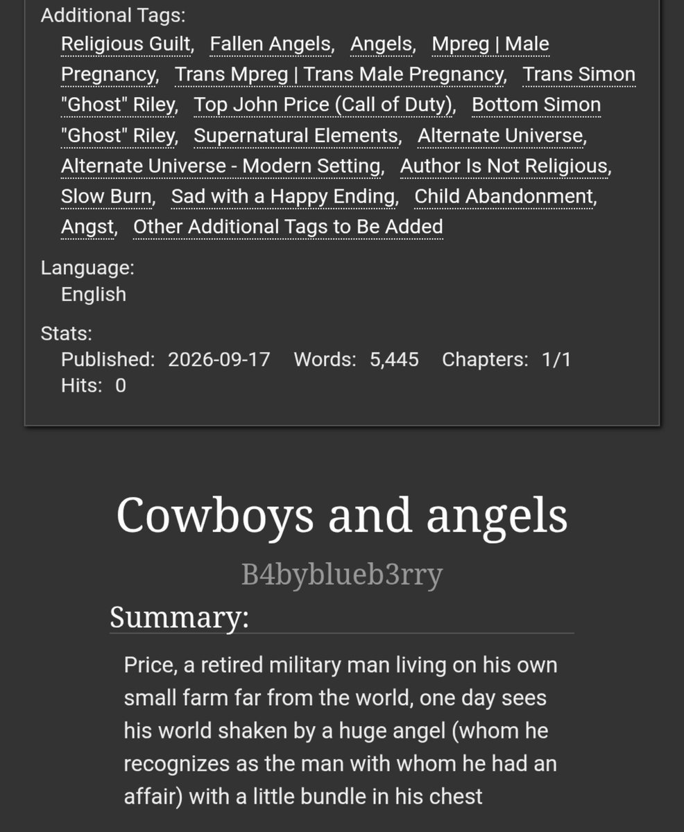 strwberry_Mmm's tweet photo. #Priceghost
Cowboys and angels
Inspired by my most recent thread <3
This is inspired by my favorite fanart by @would_btw Simon's design in this fanfic is also inspired by that Priceghost fanart, so thank u so much!!!
https://t.co/nfIO1RdYn7 https://t.co/maDrLKqXDo