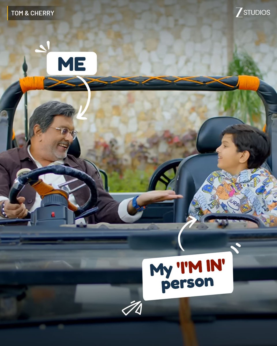 ZeeStudios_'s tweet photo. Not all heroes give advice. Some just pull up with a solid plan. Send this to them! ❤️

Tom &amp; Cherry - In Cinemas Now!

Book Tickets Now.
🔗: https://t.co/V1Z1PQlQs9

#NileshDeorah @girishjohar #AmeetBhuvan @zeemusiccompany https://t.co/ArJgcr4RdX